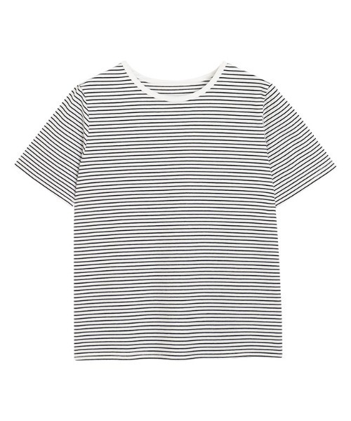 Pierrot(ピエロ)の「シンプルボーダーTシャツ(Tシャツ/カットソー・レディース・ホワイト×ブラック/ブラック×ホワイト・M/L)」の16枚目の写真