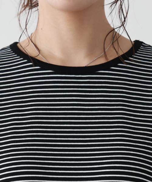 Pierrot(ピエロ)の「シンプルボーダーTシャツ(Tシャツ/カットソー・レディース・ホワイト×ブラック/ブラック×ホワイト・M/L)」の17枚目の写真