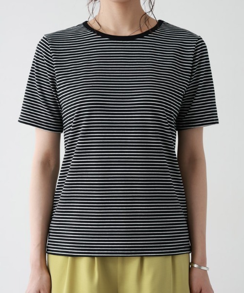 Pierrot(ピエロ)の「シンプルボーダーTシャツ(Tシャツ/カットソー・レディース・ホワイト×ブラック/ブラック×ホワイト・M/L)」の5枚目の写真