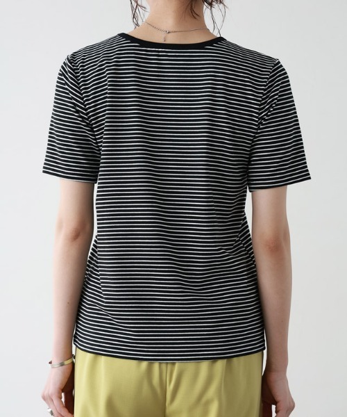 Pierrot(ピエロ)の「シンプルボーダーTシャツ(Tシャツ/カットソー・レディース・ホワイト×ブラック/ブラック×ホワイト・M/L)」の8枚目の写真
