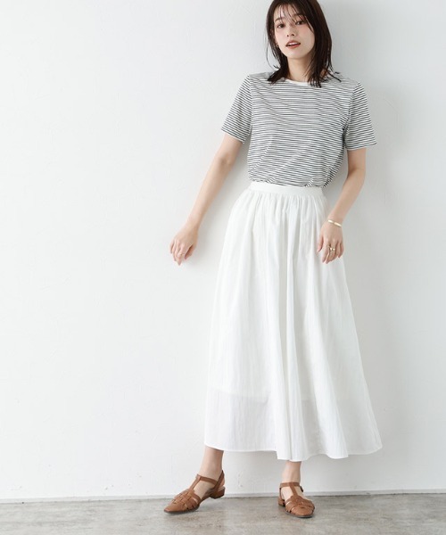 Pierrot(ピエロ)の「シンプルボーダーTシャツ(Tシャツ/カットソー・レディース・ホワイト×ブラック/ブラック×ホワイト・M/L)」の3枚目の写真