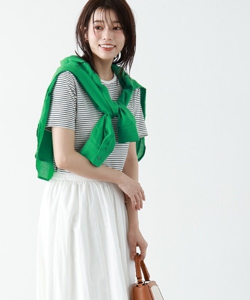 Pierrot(ピエロ)の「シンプルボーダーTシャツ(Tシャツ/カットソー・レディース・ホワイト×ブラック/ブラック×ホワイト・M/L)」の21枚目の写真