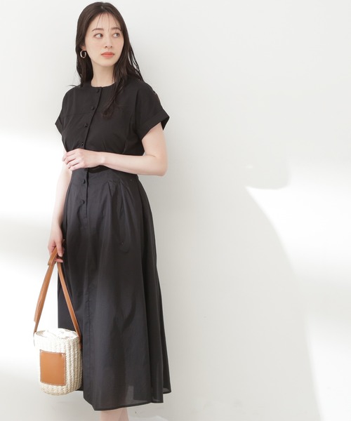 N.（N. Natural Beauty Basic）（エヌエヌナチュラルビューティーベーシック）の「【S Size Line】◆コットンボイルウエストタックボタンワンピース（ワンピース・レディース・ブラック/グレー/グリーン/ネイビー・SMALL/MEDIUM）」の10枚目の写真