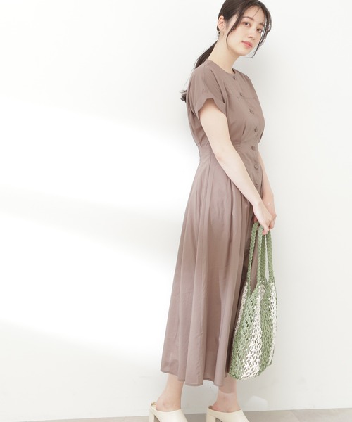 N.（N. Natural Beauty Basic）（エヌエヌナチュラルビューティーベーシック）の「【S Size Line】◆コットンボイルウエストタックボタンワンピース（ワンピース・レディース・ブラック/グレー/グリーン/ネイビー・SMALL/MEDIUM）」の22枚目の写真