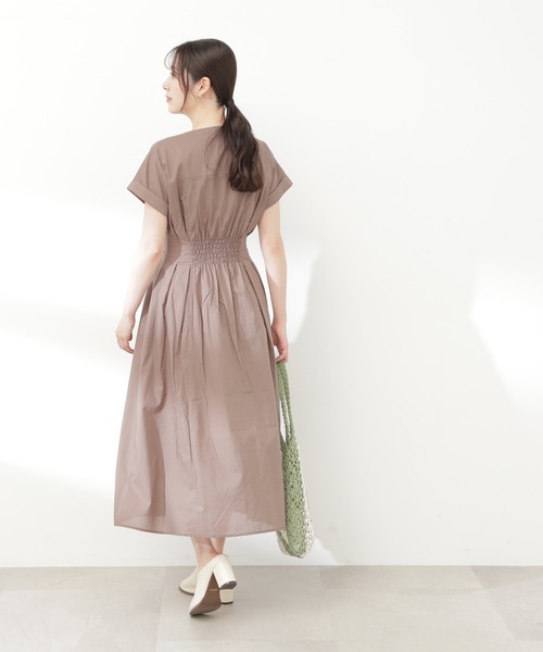 N.（N. Natural Beauty Basic）（エヌエヌナチュラルビューティーベーシック）の「【S Size Line】◆コットンボイルウエストタックボタンワンピース（ワンピース・レディース・ブラック/グレー/グリーン/ネイビー・SMALL/MEDIUM）」の18枚目の写真
