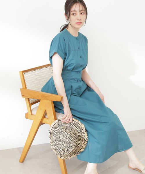 N.（N. Natural Beauty Basic）（エヌエヌナチュラルビューティーベーシック）の「【S Size Line】◆コットンボイルウエストタックボタンワンピース（ワンピース・レディース・ブラック/グレー/グリーン/ネイビー・SMALL/MEDIUM）」の11枚目の写真