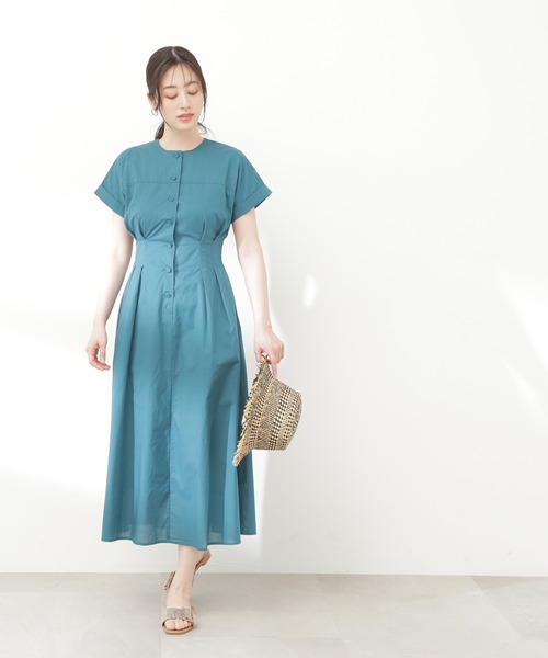 N.（N. Natural Beauty Basic）（エヌエヌナチュラルビューティーベーシック）の「【S Size Line】◆コットンボイルウエストタックボタンワンピース（ワンピース・レディース・ブラック/グレー/グリーン/ネイビー・SMALL/MEDIUM）」の21枚目の写真