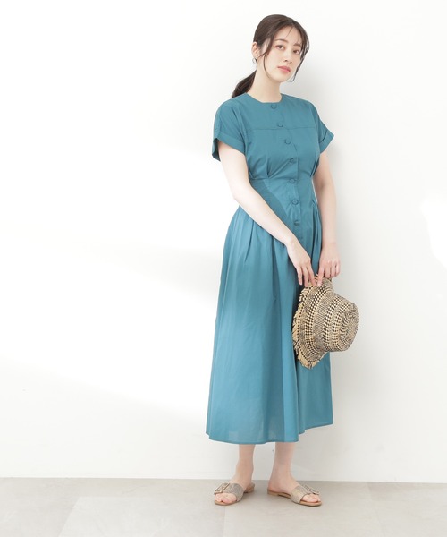 N.（N. Natural Beauty Basic）（エヌエヌナチュラルビューティーベーシック）の「【S Size Line】◆コットンボイルウエストタックボタンワンピース（ワンピース・レディース・ブラック/グレー/グリーン/ネイビー・SMALL/MEDIUM）」の14枚目の写真