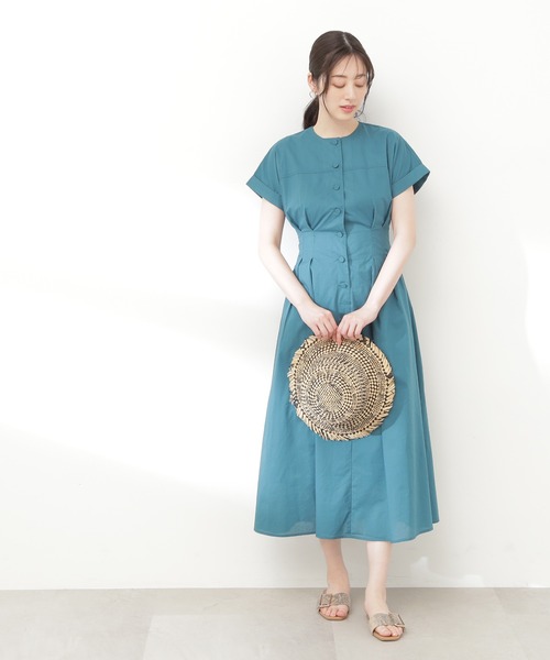 N.（N. Natural Beauty Basic）（エヌエヌナチュラルビューティーベーシック）の「【S Size Line】◆コットンボイルウエストタックボタンワンピース（ワンピース・レディース・ブラック/グレー/グリーン/ネイビー・SMALL/MEDIUM）」の16枚目の写真