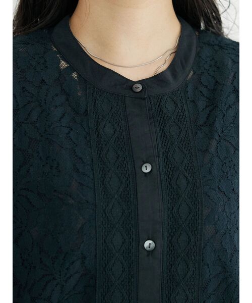 CRAFT STANDARD BOUTIQUE（クラフトスタンダードブティック）の「バンドカラー花柄レース切替ブラウス（シャツ/ブラウス・レディース・オフホワイト/チャコールグレー・FREE）」の17枚目の写真