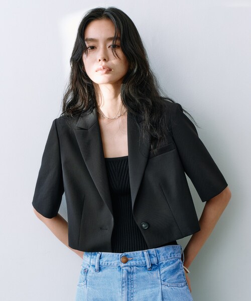 CODE A（コードエー）の「knit bustier（チューブトップ・レディース・アイボリー/ブラック・00）」の12枚目の写真