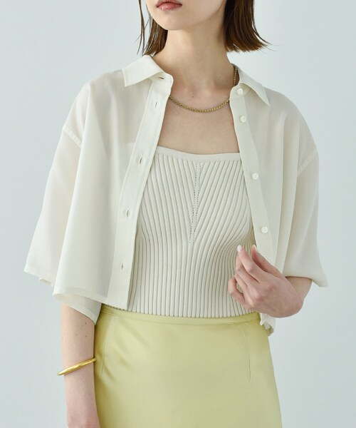 CODE A（コードエー）の「knit bustier（チューブトップ・レディース・アイボリー/ブラック・00）」の13枚目の写真