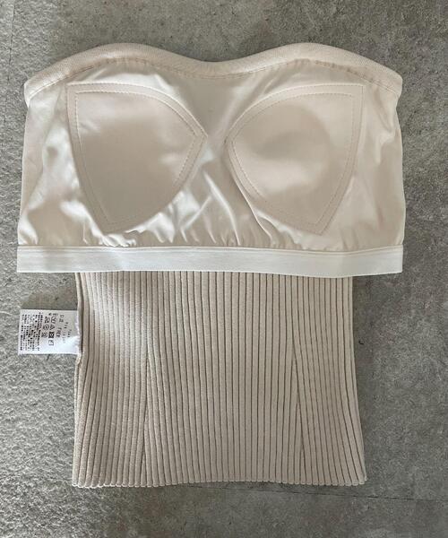 CODE A（コードエー）の「knit bustier（チューブトップ・レディース・アイボリー/ブラック・00）」の22枚目の写真
