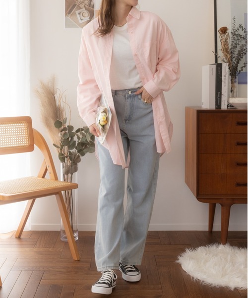 Ada.（エイダ）の「ベーシック オーバーサイズマニッシュ 長袖 シャツ（シャツ/ブラウス・レディース・ブルー/ピンク/ホワイト/イエロー・FREE）」の15枚目の写真