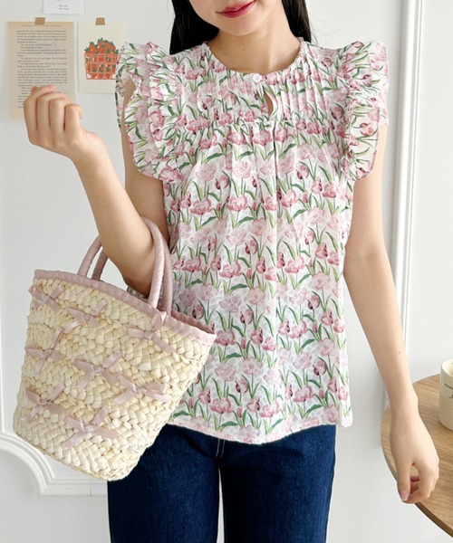 Loueme（ルエム）の「メニーリボン巾着バスケットバッグ（かごバッグ・レディース・ピンク/ライトブルー/ブラック・FREE）」の16枚目の写真