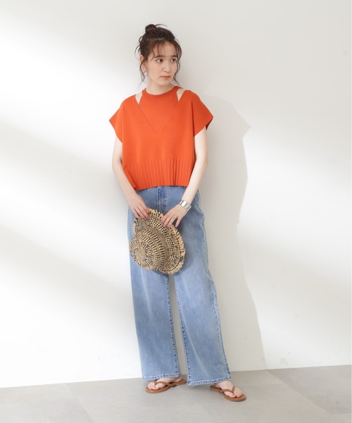 N.（N. Natural Beauty Basic）（エヌエヌナチュラルビューティーベーシック）の「◆アメスリタンク×ベストセット（ニット/セーター・レディース・オレンジ/ホワイト系その他/ブラック系その他・MEDIUM）」の20枚目の写真