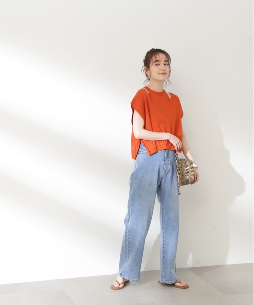 N.（N. Natural Beauty Basic）（エヌエヌナチュラルビューティーベーシック）の「◆アメスリタンク×ベストセット（ニット/セーター・レディース・オレンジ/ホワイト系その他/ブラック系その他・MEDIUM）」の17枚目の写真