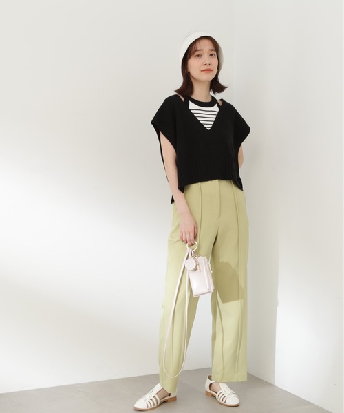 N.（N. Natural Beauty Basic）（エヌエヌナチュラルビューティーベーシック）の「◆アメスリタンク×ベストセット（ニット/セーター・レディース・オレンジ/ホワイト系その他/ブラック系その他・MEDIUM）」の11枚目の写真