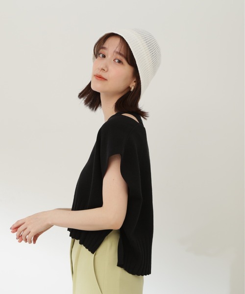 N.（N. Natural Beauty Basic）（エヌエヌナチュラルビューティーベーシック）の「◆アメスリタンク×ベストセット（ニット/セーター・レディース・オレンジ/ホワイト系その他/ブラック系その他・MEDIUM）」の7枚目の写真