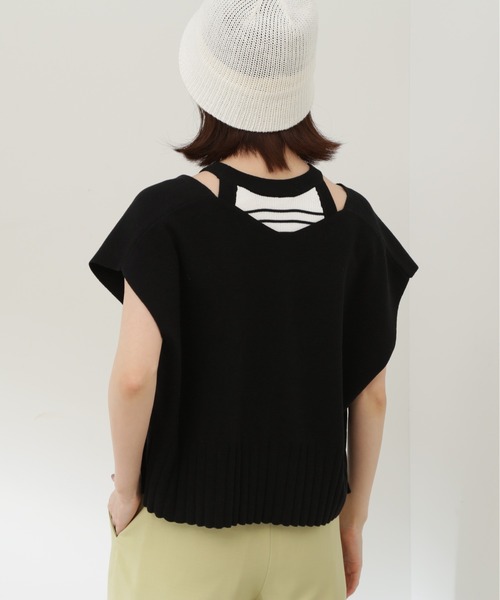 N.（N. Natural Beauty Basic）（エヌエヌナチュラルビューティーベーシック）の「◆アメスリタンク×ベストセット（ニット/セーター・レディース・オレンジ/ホワイト系その他/ブラック系その他・MEDIUM）」の12枚目の写真