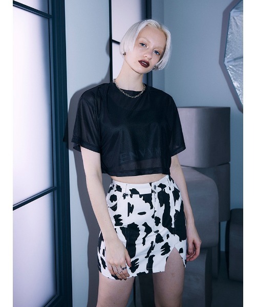 ENVYM（アンビー）の「スリットツイルミニスカート（スカート・レディース・ブラック/マルチ・SMALL/MEDIUM）」の13枚目の写真