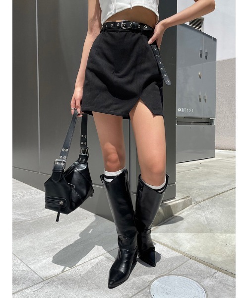 ENVYM（アンビー）の「スリットツイルミニスカート（スカート・レディース・ブラック/マルチ・SMALL/MEDIUM）」の14枚目の写真