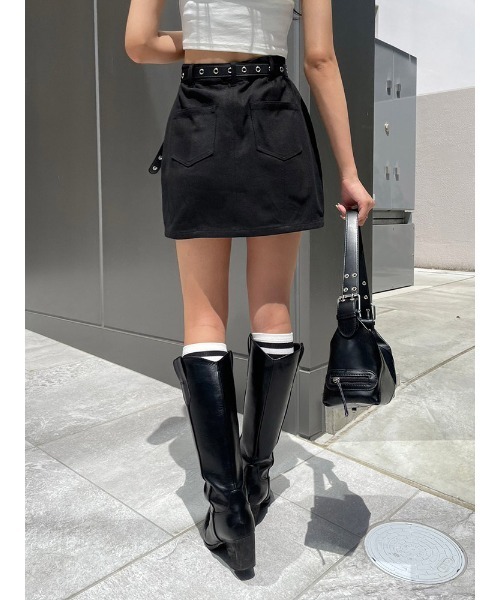 ENVYM（アンビー）の「スリットツイルミニスカート（スカート・レディース・ブラック/マルチ・SMALL/MEDIUM）」の15枚目の写真