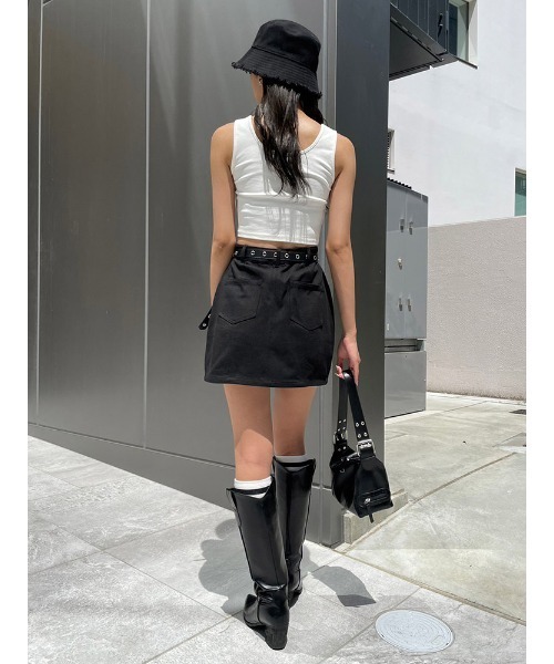 ENVYM（アンビー）の「スリットツイルミニスカート（スカート・レディース・ブラック/マルチ・SMALL/MEDIUM）」の18枚目の写真