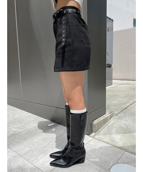 ENVYM（アンビー）の「スリットツイルミニスカート（スカート・レディース・ブラック/マルチ・SMALL/MEDIUM）」の20枚目の写真