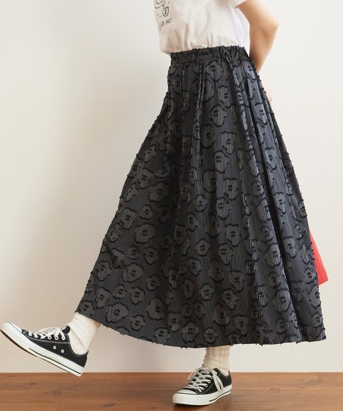 bulle de savon（ビュルデサボン）の「○hana×stripe スカート