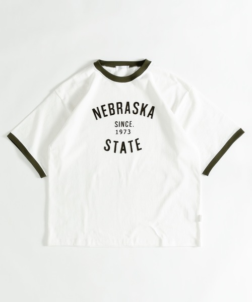 MUHET（ミュエータ）の「フェルトリンガーTシャツ（Tシャツ/カットソー・レディース・オフホワイト/ブラック/ブルー・X-LARGE/MEDIUM）」の4枚目の写真