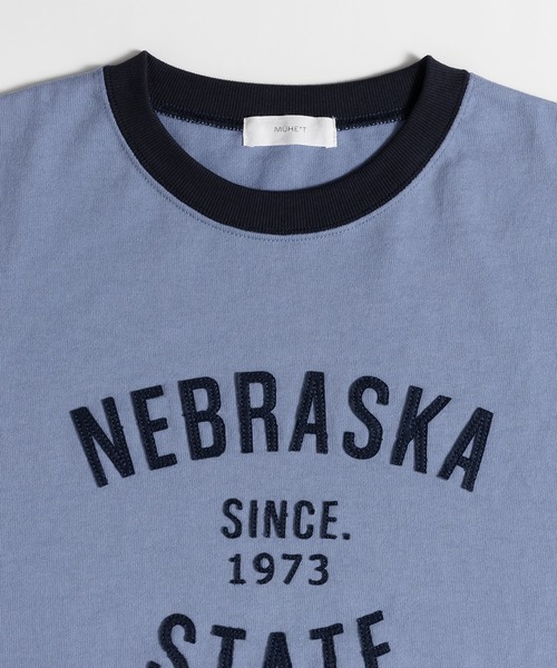 MUHET（ミュエータ）の「フェルトリンガーTシャツ（Tシャツ/カットソー・レディース・オフホワイト/ブラック/ブルー・X-LARGE/MEDIUM）」の19枚目の写真