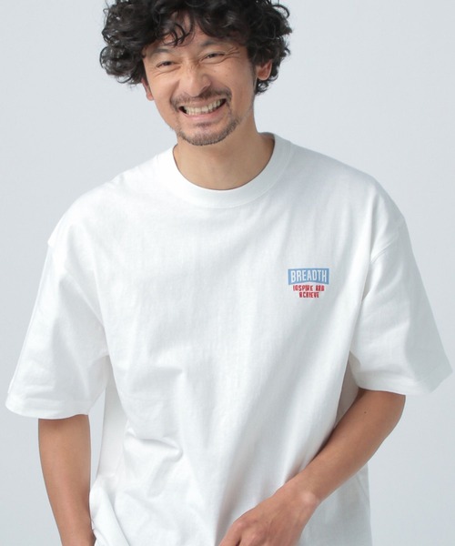 BAYFLOW（ベイフロー）の「ワンポイント刺繍Tシャツ（Tシャツ/カットソー・メンズ・グレー/オフホワイト/チャコール/オレンジ・LARGE/MEDIUM）」の2枚目の写真