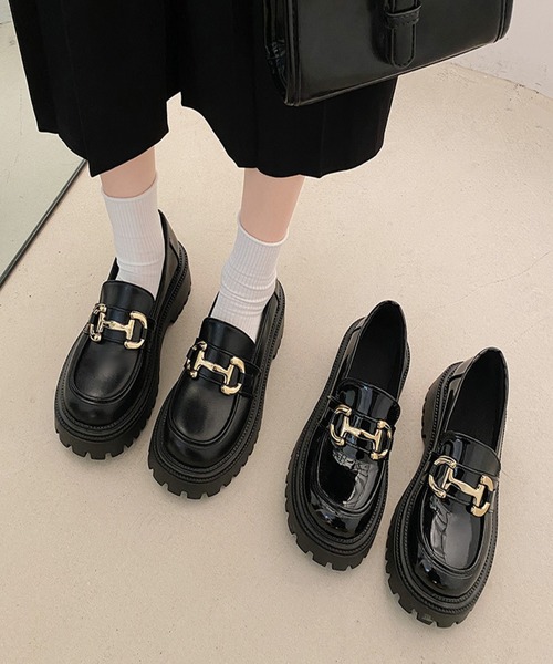 Burner(バーナー)の「【OKUOKU 0909】 厚底ローファー oku-shoes-697157422777-38(ローファー・レディース・ブラック系その他2/ブラック系その他・38/36)」の4枚目の写真