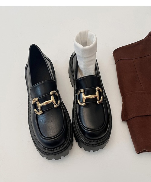 Burner(バーナー)の「【OKUOKU 0909】 厚底ローファー oku-shoes-697157422777-38(ローファー・レディース・ブラック系その他2/ブラック系その他・38/36)」の7枚目の写真