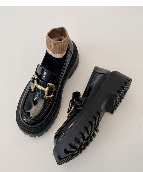 Burner(バーナー)の「【OKUOKU 0909】 厚底ローファー oku-shoes-697157422777-38(ローファー・レディース・ブラック系その他2/ブラック系その他・38/36)」の8枚目の写真