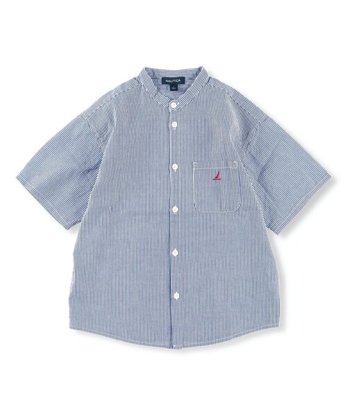 NAUTICA（ノーティカ）の「【NAUTICA/ノーティカ/ペア/お揃い】コードレーンストライプ半袖シャツ（シャツ/ブラウス・キッズ・ネイビー・S/XL/M/XS/L）」の6枚目の写真