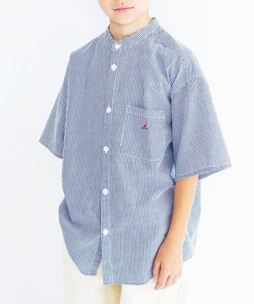 NAUTICA（ノーティカ）の「【NAUTICA/ノーティカ/ペア/お揃い】コードレーンストライプ半袖シャツ（シャツ/ブラウス・キッズ・ネイビー・S/XL/M/XS/L）」の7枚目の写真