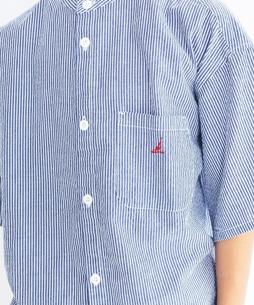 NAUTICA（ノーティカ）の「【NAUTICA/ノーティカ/ペア/お揃い】コードレーンストライプ半袖シャツ（シャツ/ブラウス・キッズ・ネイビー・S/XL/M/XS/L）」の5枚目の写真