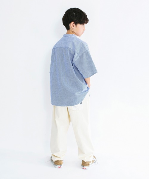 NAUTICA（ノーティカ）の「【NAUTICA/ノーティカ/ペア/お揃い】コードレーンストライプ半袖シャツ（シャツ/ブラウス・キッズ・ネイビー・S/XL/M/XS/L）」の10枚目の写真