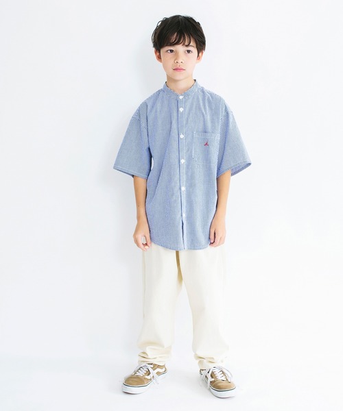 NAUTICA（ノーティカ）の「【NAUTICA/ノーティカ/ペア/お揃い】コードレーンストライプ半袖シャツ（シャツ/ブラウス・キッズ・ネイビー・S/XL/M/XS/L）」の2枚目の写真