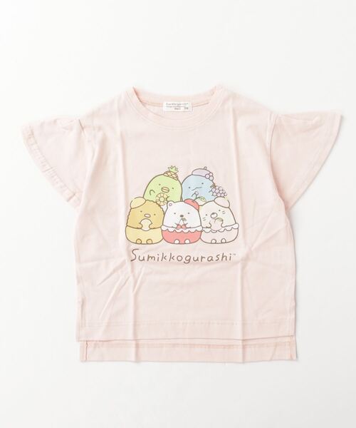 FELICE TOWAKO フリル付きTシャツ 36 ホワイト FTC 女の子プリント肩開き半袖Tシャツ(90cm オフ ホワイト): キッズ