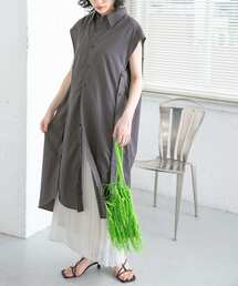 KBF | サイドボタンシャツワンピース(ワンピース)