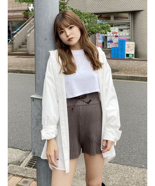 MURUA（ムルーア）の「ベーシックオーバーシャツ（シャツ/ブラウス・レディース・ブルー/その他1/ホワイト・FREE）」の10枚目の写真