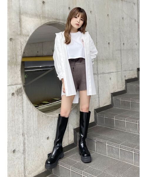 MURUA（ムルーア）の「ベーシックオーバーシャツ（シャツ/ブラウス・レディース・ブルー/その他1/ホワイト・FREE）」の22枚目の写真