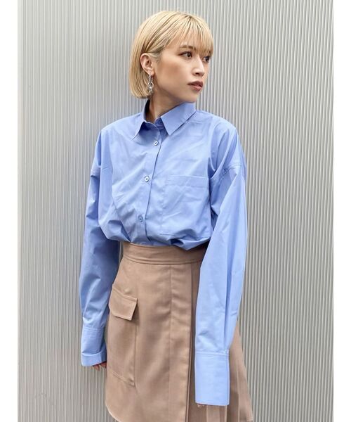 MURUA（ムルーア）の「ベーシックオーバーシャツ（シャツ/ブラウス・レディース・ブルー/その他1/ホワイト・FREE）」の20枚目の写真