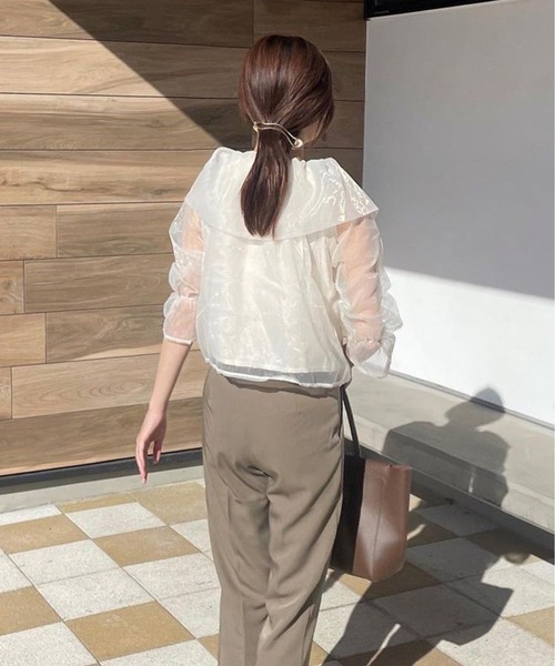 ROOPTOKYO（ループトウキョウ）の「▲シア―オフショルダートップス（Tシャツ/カットソー・レディース・ホワイト・S/M/L）」の6枚目の写真