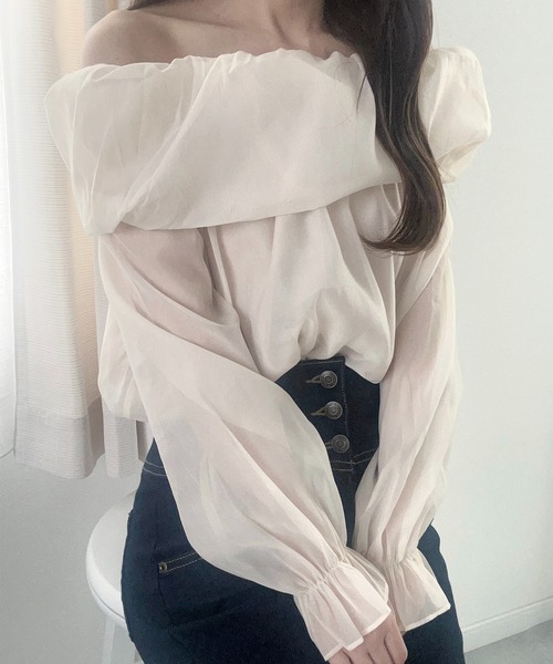 ROOPTOKYO（ループトウキョウ）の「▲シア―オフショルダートップス（Tシャツ/カットソー・レディース・ホワイト・S/M/L）」の10枚目の写真