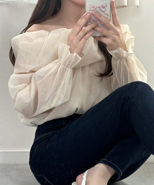 ROOPTOKYO（ループトウキョウ）の「▲シア―オフショルダートップス（Tシャツ/カットソー・レディース・ホワイト・S/M/L）」の11枚目の写真