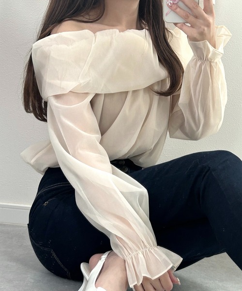 ROOPTOKYO（ループトウキョウ）の「▲シア―オフショルダートップス（Tシャツ/カットソー・レディース・ホワイト・S/M/L）」の13枚目の写真